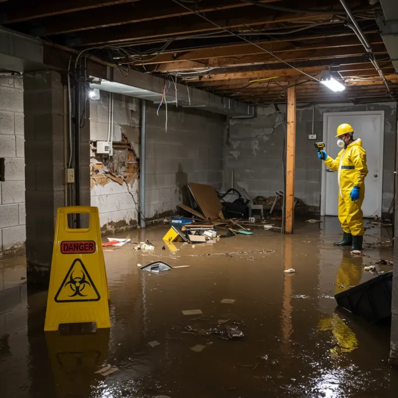 Flooded Basement Electrical Hazard in Fox Farm-College, WY Property